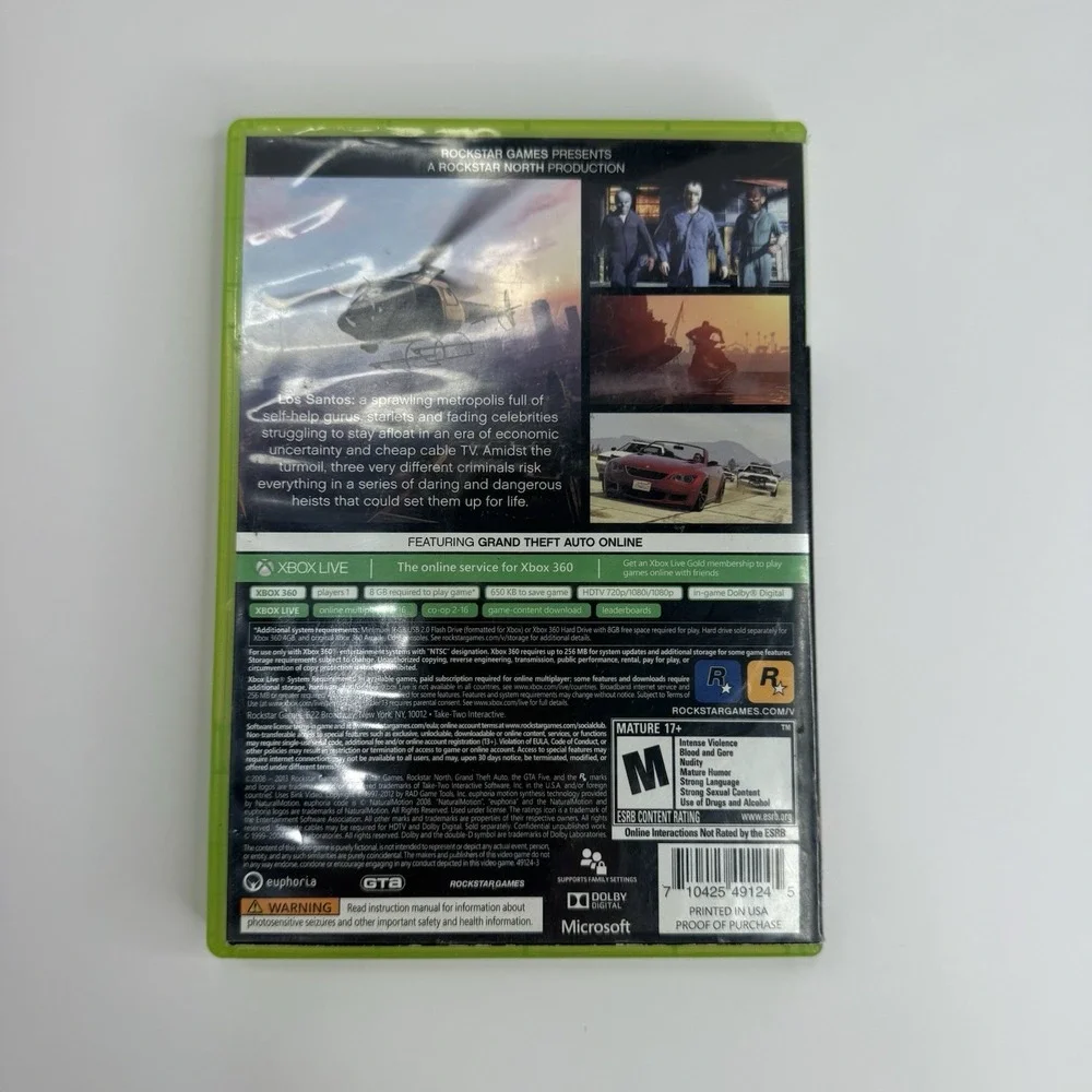 Grand Theft Auto Five Xbox 360 Missing One Disk Comes With Map Untested
